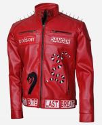 I Am Venomous Snake Red Leather Jacket