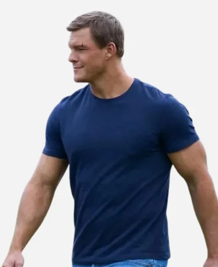 Alan Ritchson Reacher S04 Navy Blue T-Shirt