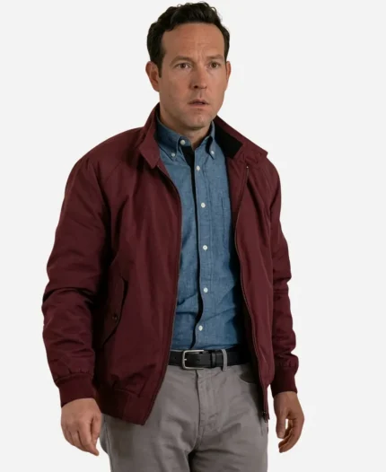 Jacob Merrick Reacher S04 Chris Marquette Burgundy Bomber Jacket