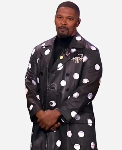 Jamie Foxx Black Leather Coat