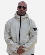 Jason Statham Mutiny 2026 London’s Tower Bridge White Hooded Jacket