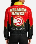 Jeff Hamilton X Atlanta Hawks Vagan Red Leather Jacket