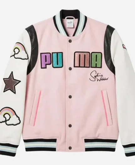 Jersey Shore Family Vacation Jenni Farley Pink Varsity Jacket