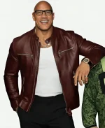 Jumanji Open World Photocall Dwayne Johnson Leather Jacket