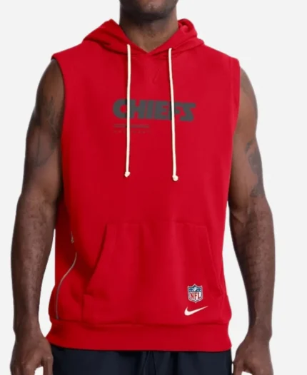 Nike Kansas City Chiefs 2026 Sideline Sleeveless Red Hoodie 