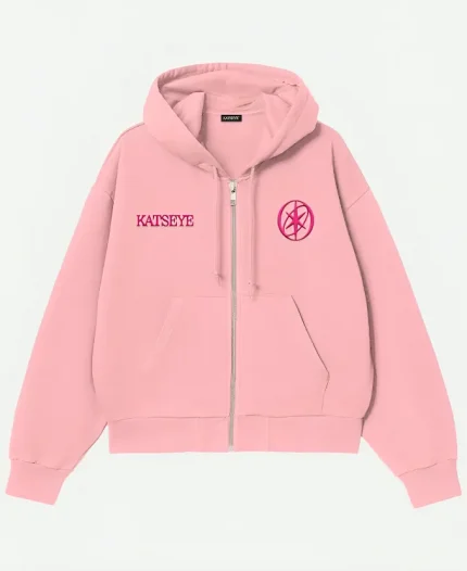  Katseye Pink Desert 2026 Pink Zip-Up Fleece Hoodie