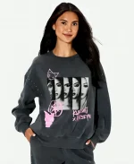 Kuromi x Katseye Graphic Crew Sweatshirt - Black
