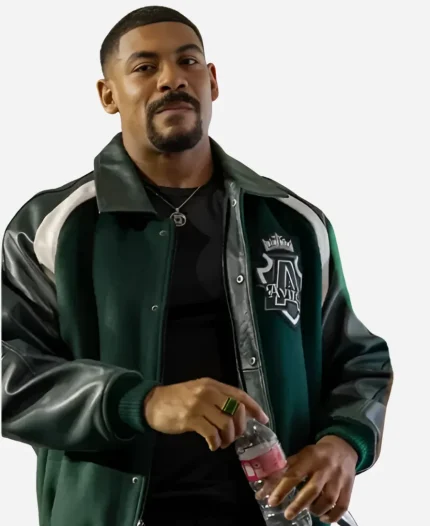 Comic Con Lantern Aaron Pierre Avirex Green Varsity Jacket