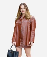 Lily James Tods FW26 Leather Jacket