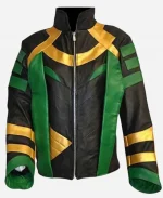 Tom Hiddleston Thor Ragnarok Loki Green & Black Leather Jacket