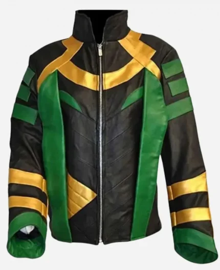 Tom Hiddleston Thor Ragnarok Loki Green & Black Leather Jacket