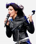 Lollapalooza 2026 Ellie Rowsell Black Leather Jacket