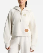 Lululemon Women's Scuba x New York Yankees Oversized White Half-Zip Hoodie