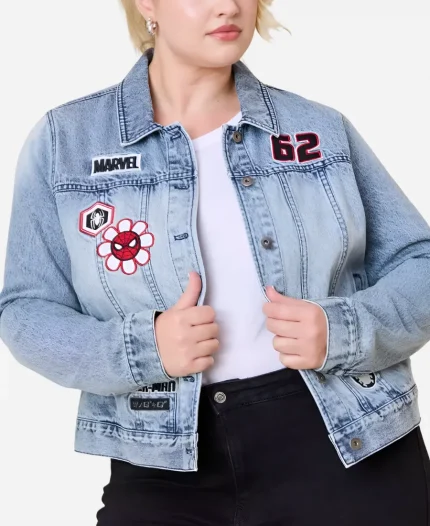 Marvel Spider-Man Brand New Day Embroidered Patches Denim Jacket