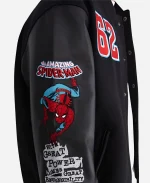 Marvel X Aero Spider-Man Brand New Day 2026 Black Varsity Jacket