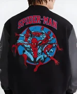 Marvel X Aero Spider-Man Black Varsity Jacket