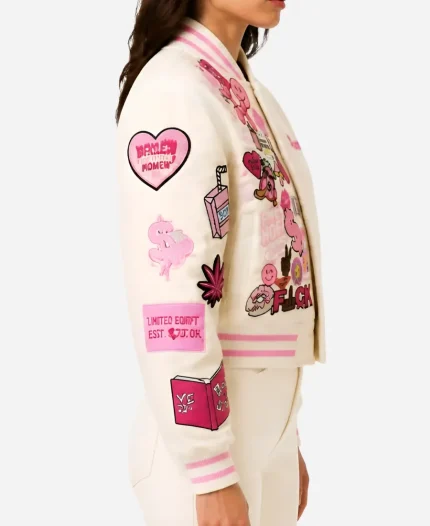 Mean Girls Burn Book Pink Varsity Jacket