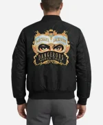 Michael Jackson Dangerous Tour Black Satin Bomber Jacket 