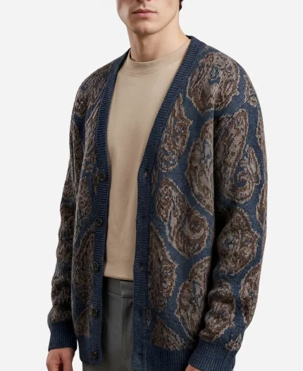 Michael Johnston Obsession 2026 Boxy Fuzzy Printed Cardigan 