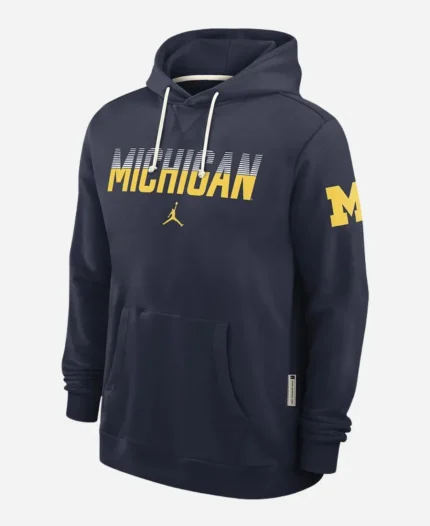 Nike Michigan Wolverines Sideline Dri-FIT Navy Gradient Pullover Hoodie