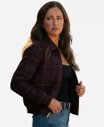Minka Kelly TV Series Ransom Canyon Season 02 Burgundy Plaid Bomber Jacket