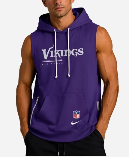 Nike Minnesota Vikings 2026 Sideline Sleeveless Purple Hoodie