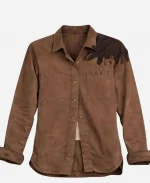 Annabelle Wallis Mutiny 2026 Angie Ellis Brown Cotton Shirt
