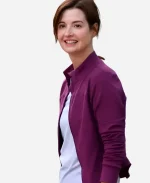 NYC Jennifer Marsala Dakota Fanning Purple Jacket