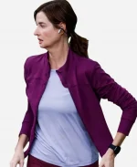 New York City Jennifer Marsala Dakota Fanning Purple Jacket