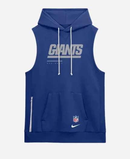 2026 New York Giants Nike Sideline Sleeveless Blue Hoodie