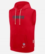 Kansas City Chiefs Sideline Sleeveless Hoodie in Red