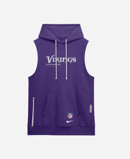 2026 Nike Minnesota Vikings Dri-FIT Sideline Sleeveless Purple Hoodie 
