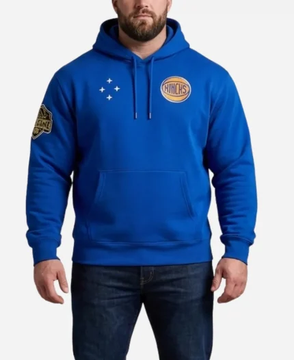 OVO x New York Knicks NBA 2026 Blue Fleece Hoodie