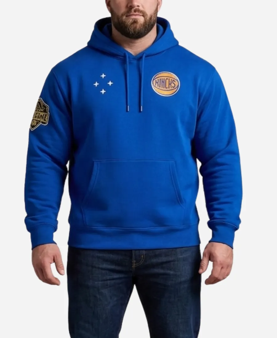 OVO NY Knicks NBA Fleece Hoodie OVO x New York Knicks NBA 2026 Blue Fleece Hoodie