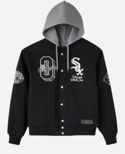  OVO x MLB Chicago White Sox Black Insulated Twill  Bomber Jacket