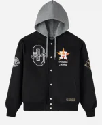  OVO x MLB Houston Astros Twill Black Bomber Hooded Jacket