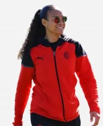 Olivia Smith Puma AC Milan Football Casuals Red & Black Hooded Jacket