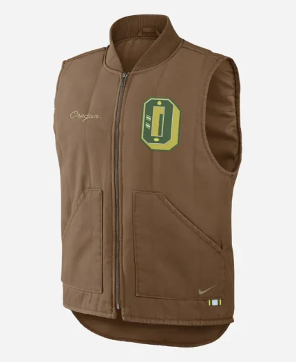 Oregon Ducks Nike Academic Padded Brown Full-Zip Vest
