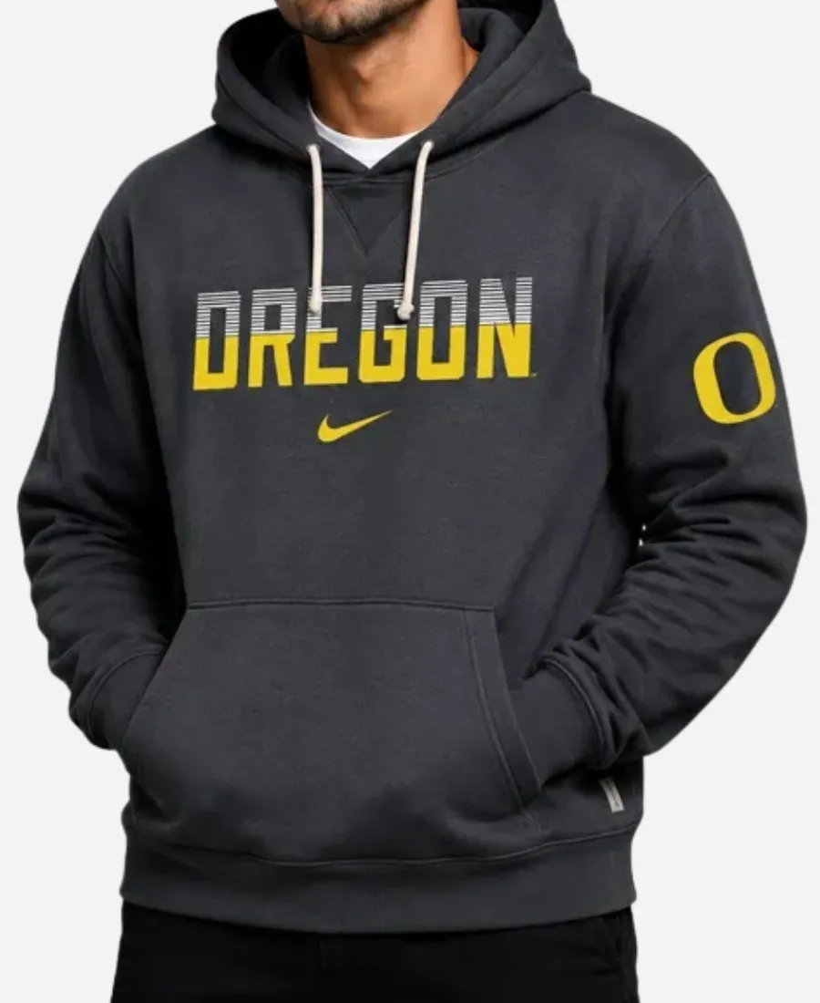 Oregon Ducks Nike Sideline Grey Hoodie Nike Oregon Ducks Sideline College Standard Issue Dri-FIT Grey Hoodie