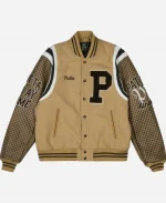 Patta Athletic Houndstooth Varsity Jacket - Beige