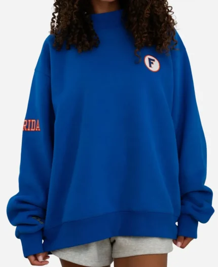 Parke x’47 Florida Blue Graphic Fleece Mockneck Sweatshirt