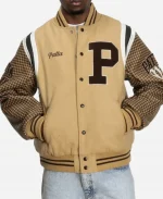 Patta Athletic P Houndstooth Beige Varsity Jacket
