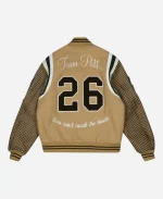 P Houndstooth Beige Varsity Jacket