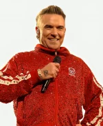  BST Hyde Park Performance Robbie Williams Red Sequined jacket