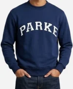 Polka Dot Letter Varsity Mockneck Sweatshirt
