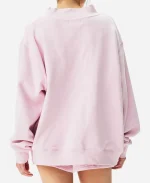 Polka Dot Parke Dot Letter Pink Mockneck Sweatshirt