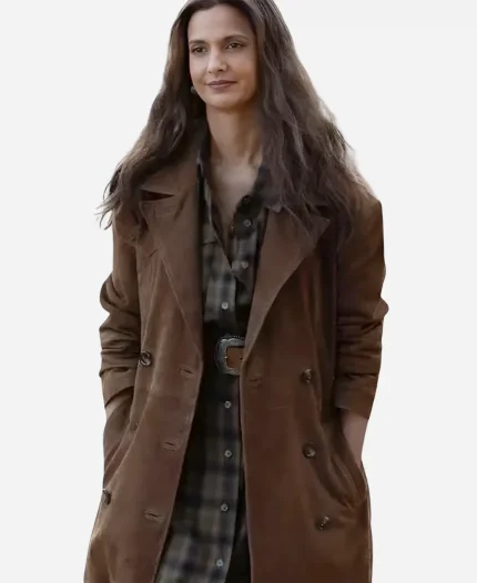 Poorna Jagannathan Lanterns S01 Brown Suede Leather Coat