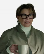 Annette Bening Lucky S01 Priscilla Masterson Beige Bomber Jacket