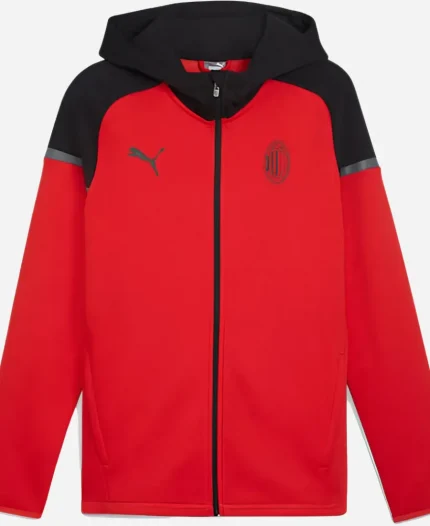 Olivia Smith Milan Football Casuals Red & Black Hooded Jacket