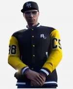 Rockstar Community GTA VI Series Blue & Yellow Varsity Jacket